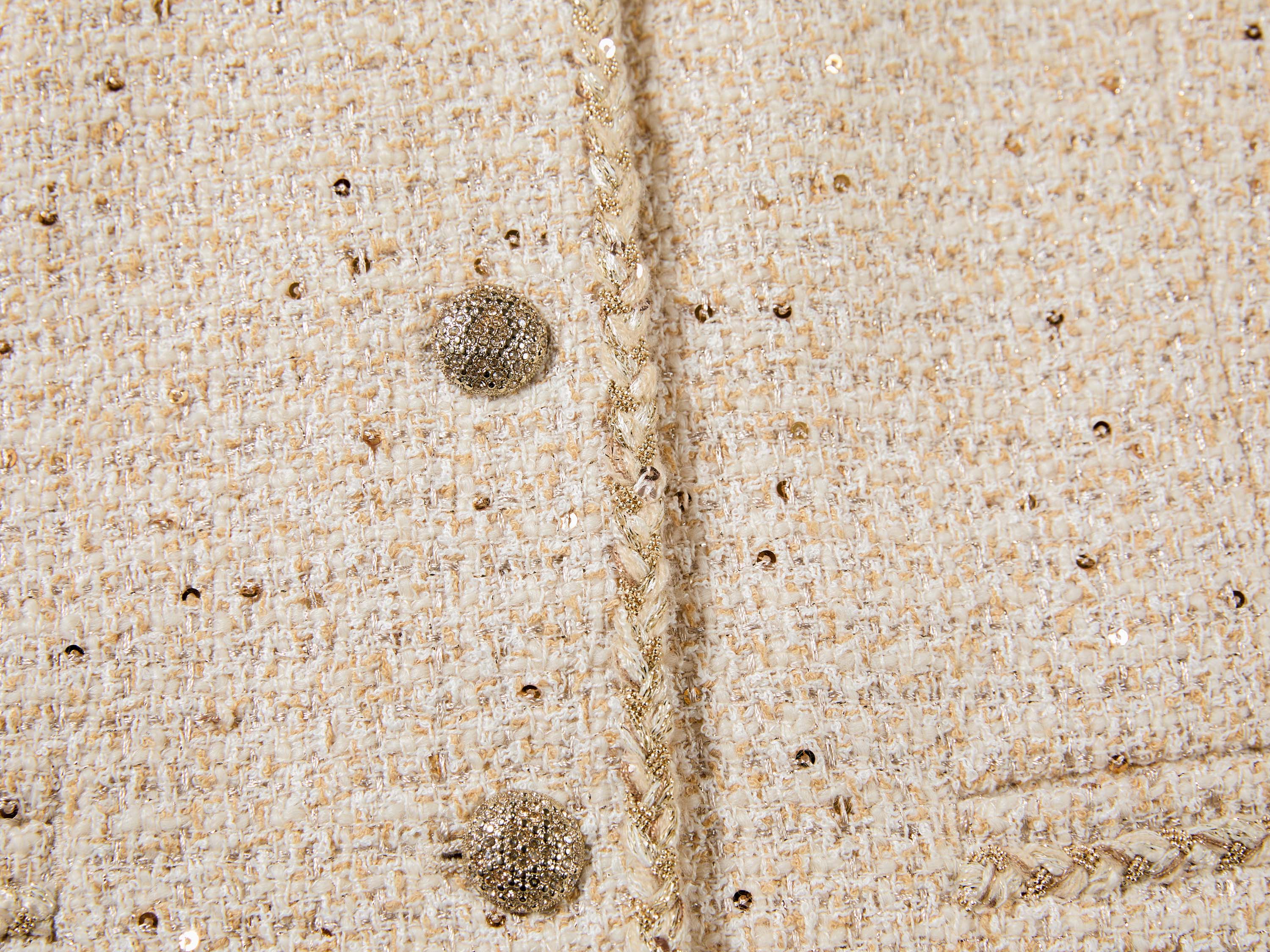 EP YAYING Gold Sequin French Chanel-Style Jacket