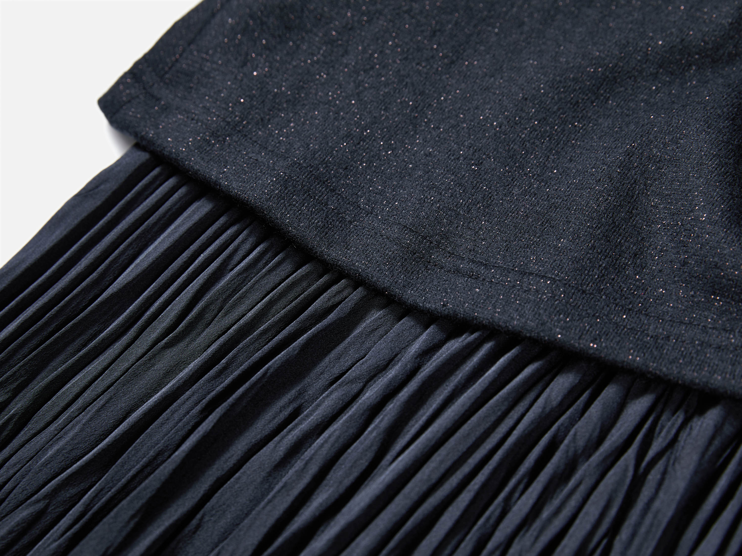 EP YAYING Blue V-Neck Pleated Dress