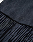 EP YAYING Blue V-Neck Pleated Dress