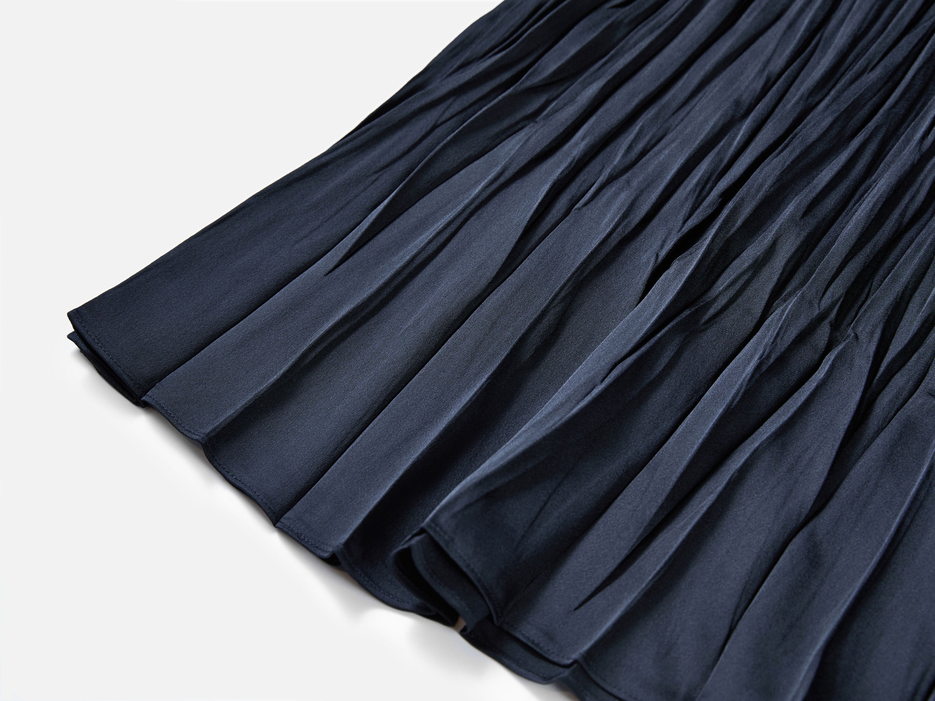 EP YAYING Blue V-Neck Pleated Dress