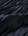 EP YAYING Blue V-Neck Pleated Dress