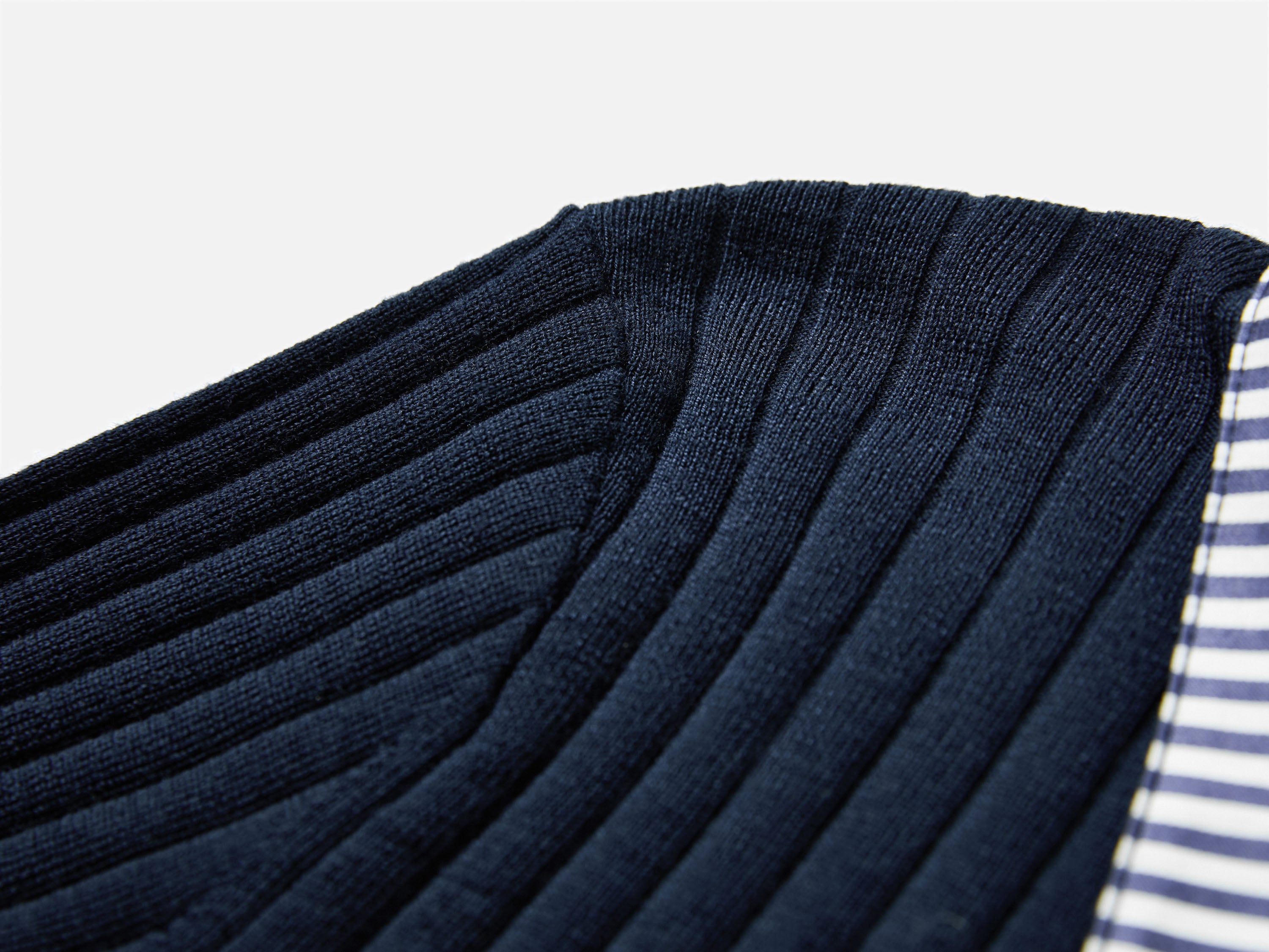 EP YAYING Striped Shirt-Splice Faux Layered Knit Top