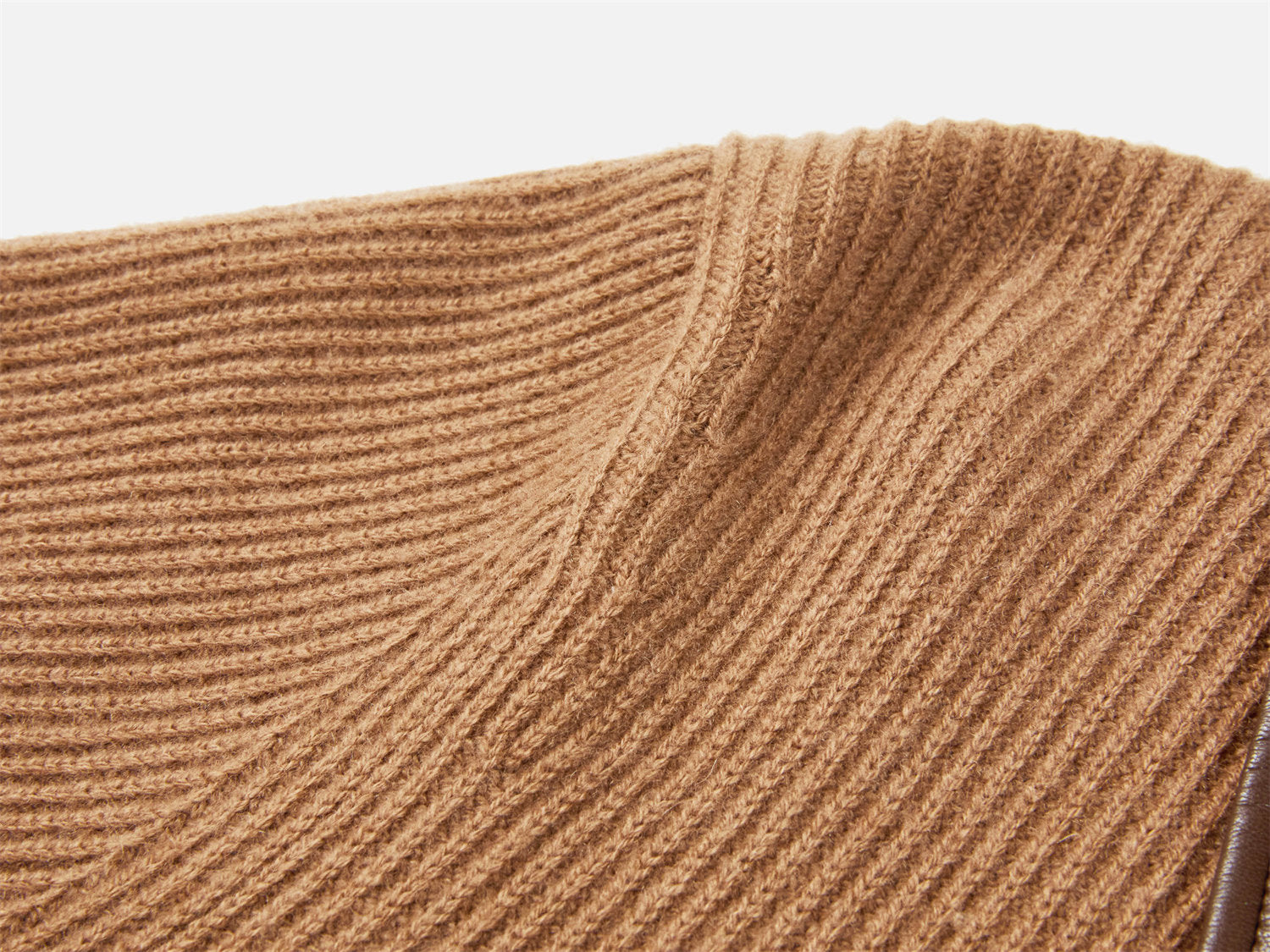 EP YAYING Cashmere Leather Collar Knitted Sweater