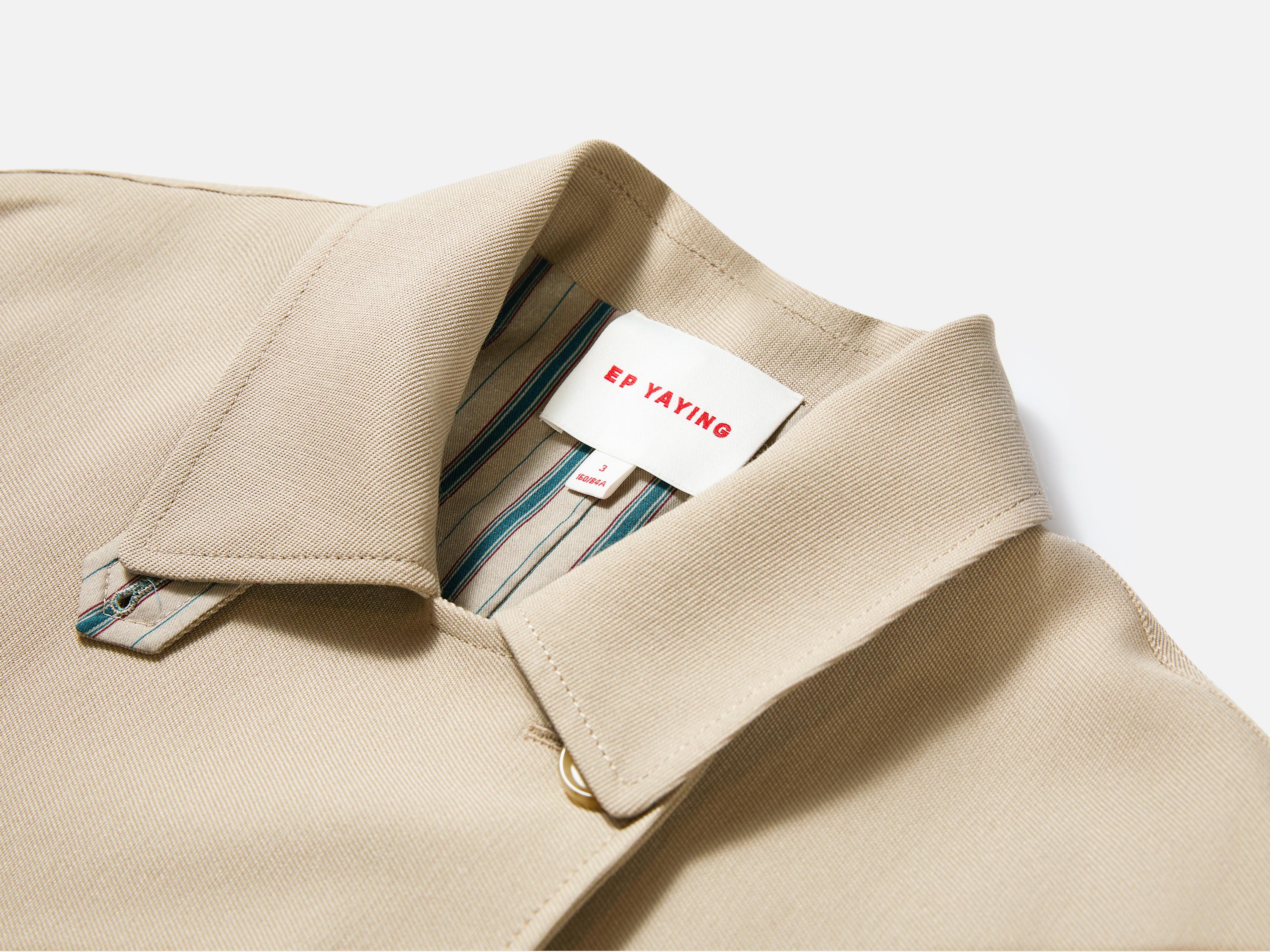 EP YAYING Long Khaki Twill Trench Coat