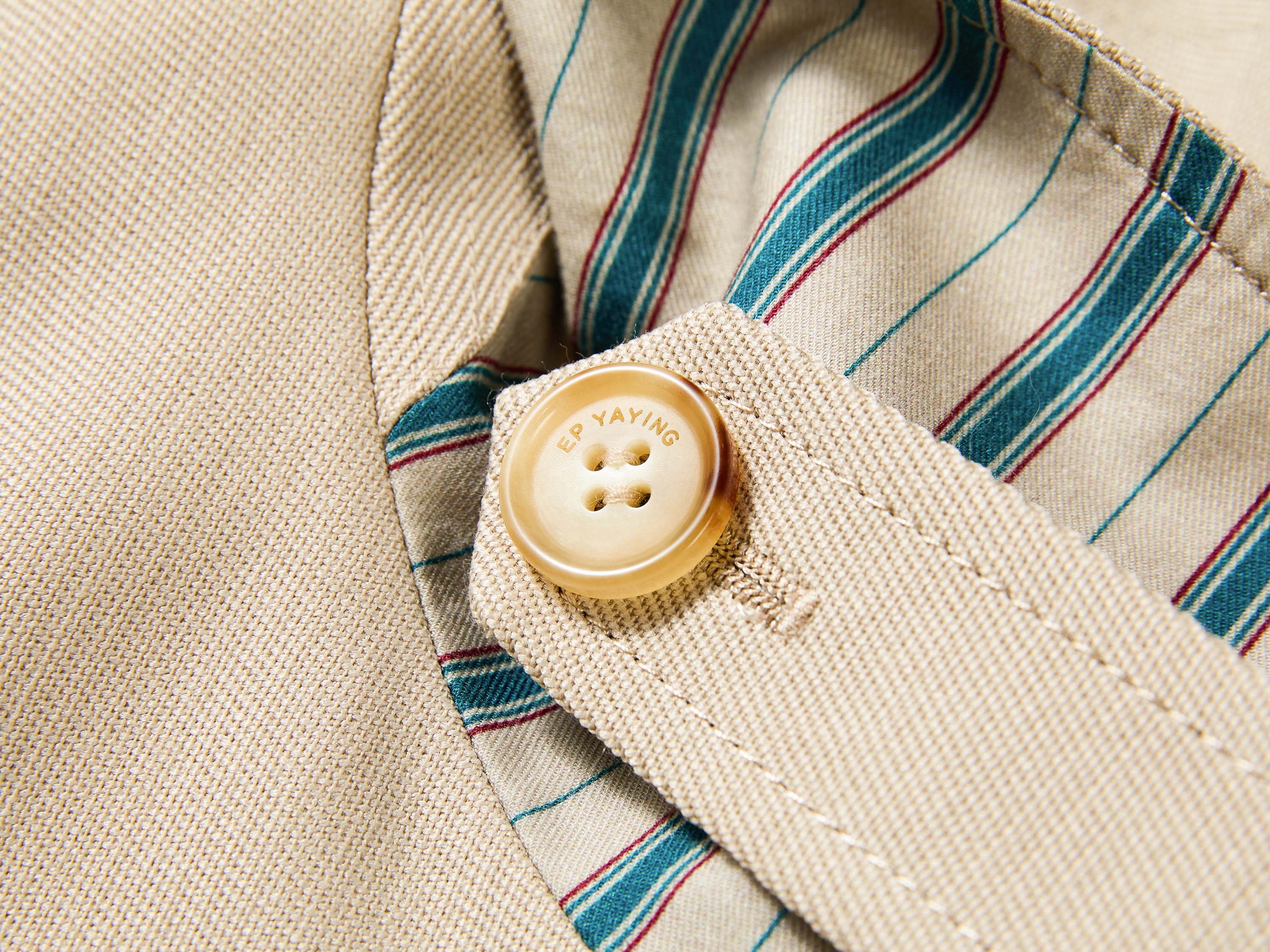 EP YAYING Long Khaki Twill Trench Coat
