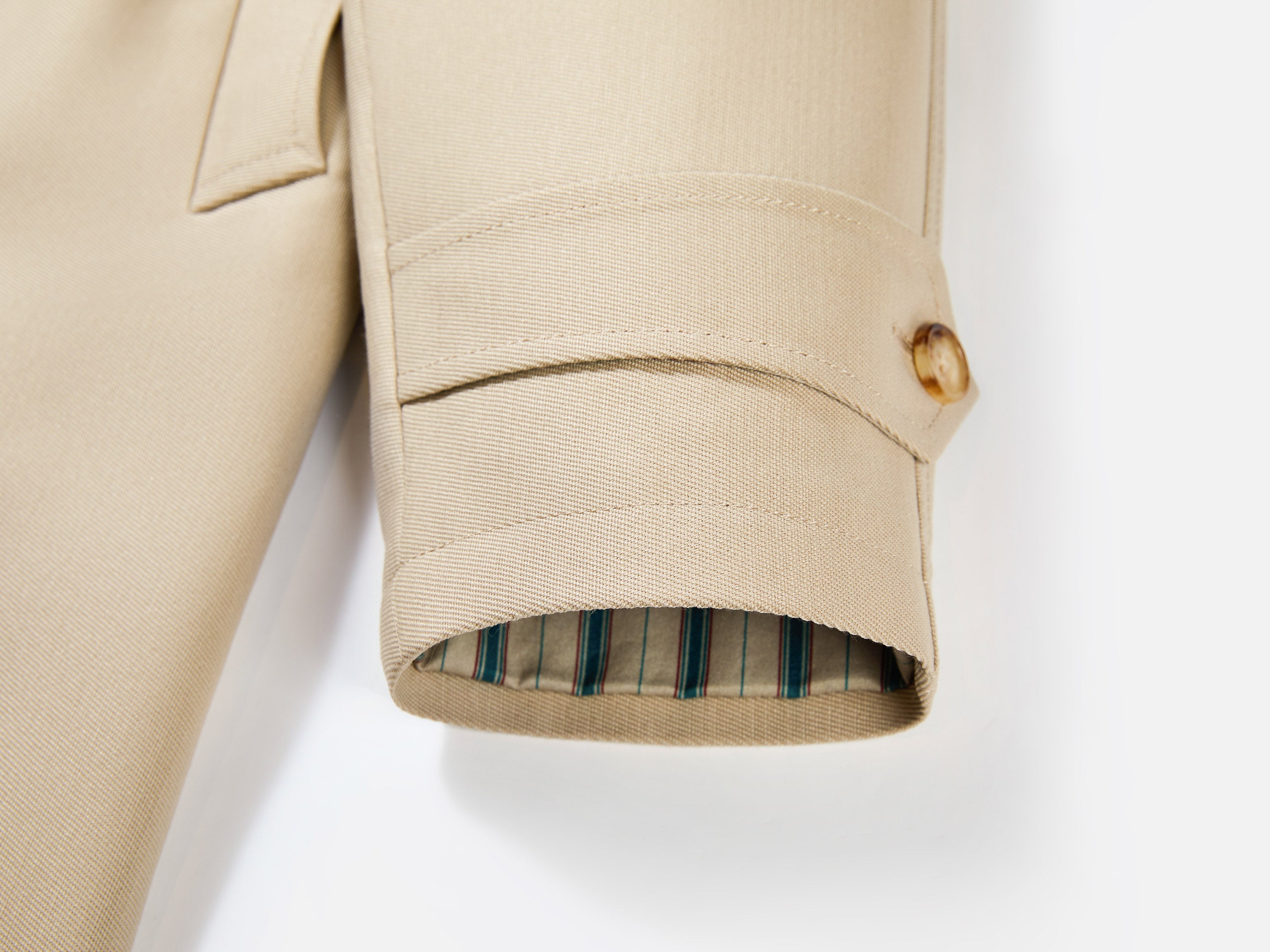 EP YAYING Long Khaki Twill Trench Coat