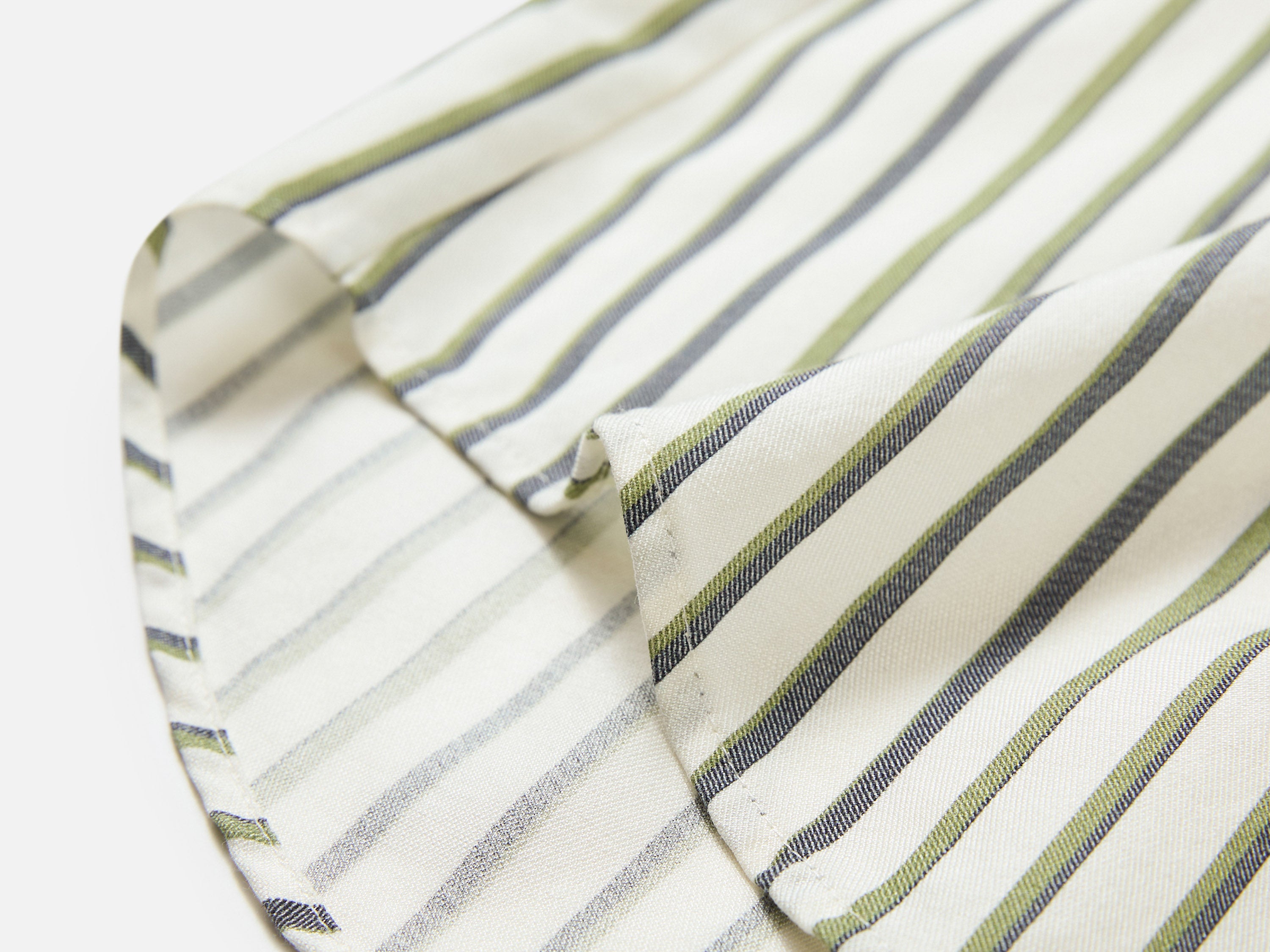EP YAYING Green Stripe Ruffle Collar Blouse