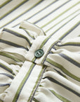 EP YAYING Green Stripe Ruffle Collar Blouse