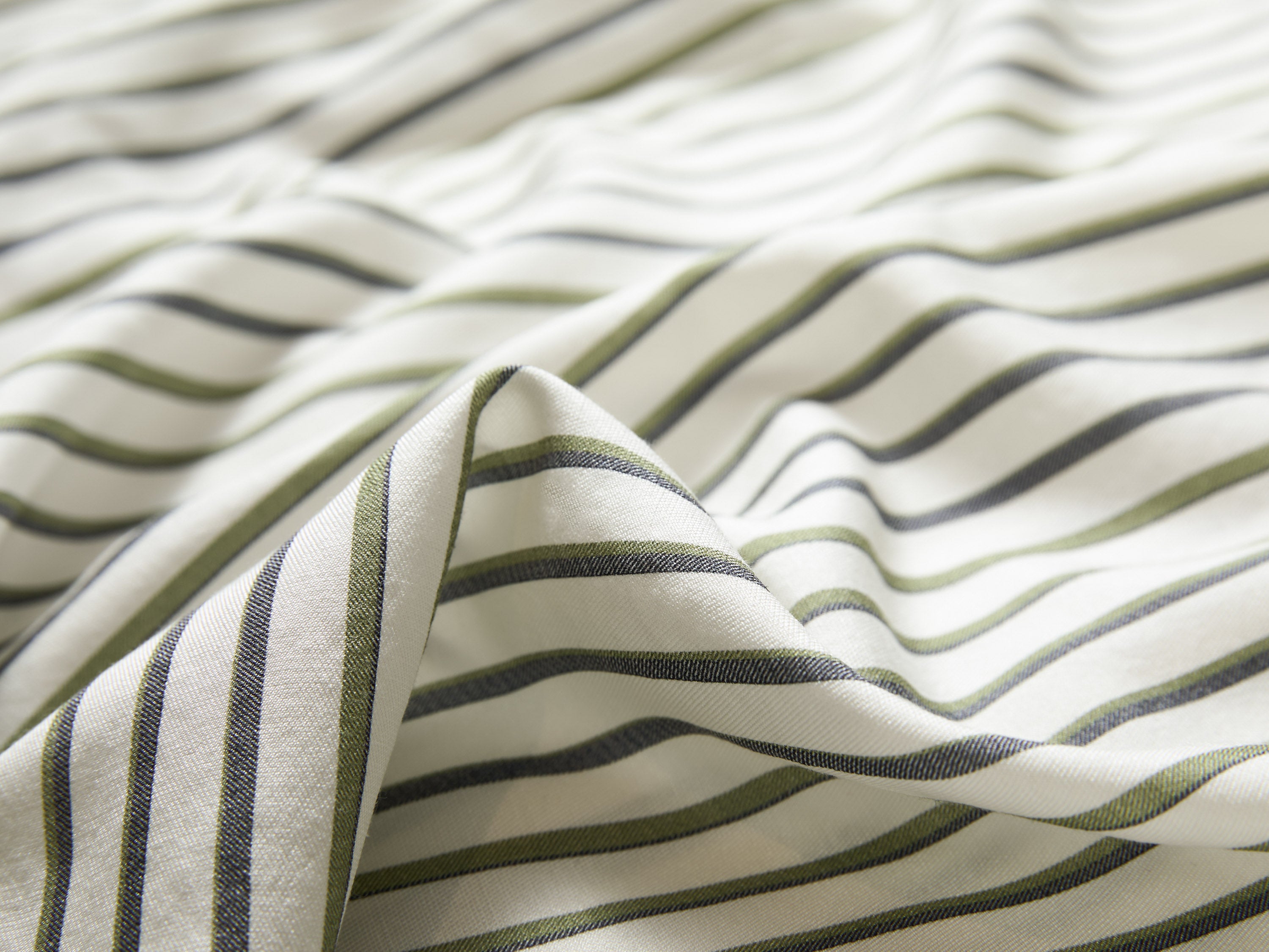 EP YAYING Green Stripe Ruffle Collar Blouse