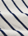 EP YAYING Relaxed Round Neck Embossed Linen Stripe Knit T-Shirt