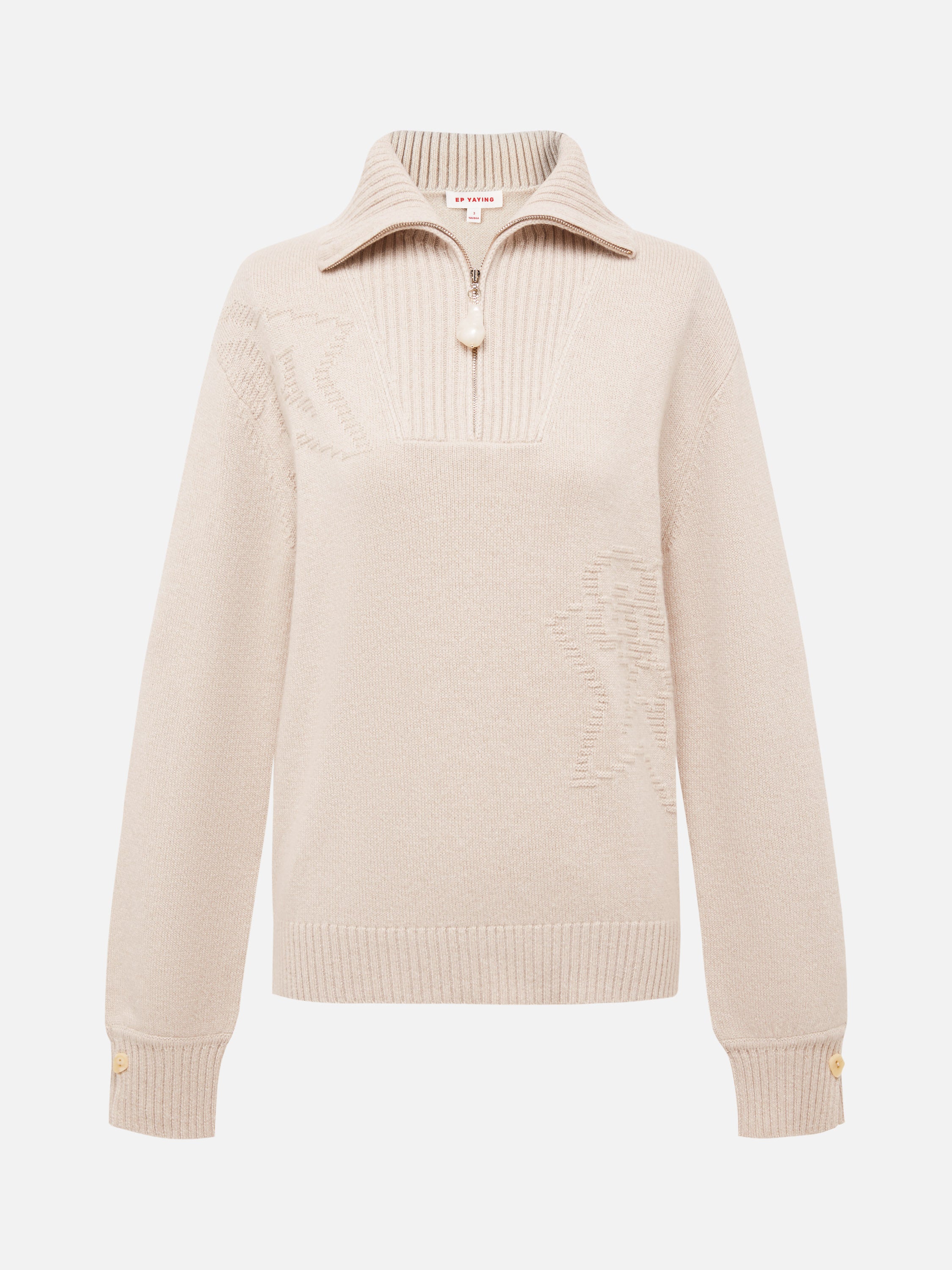 EP YAYING Cashmere Fit Polo Knit Sweater