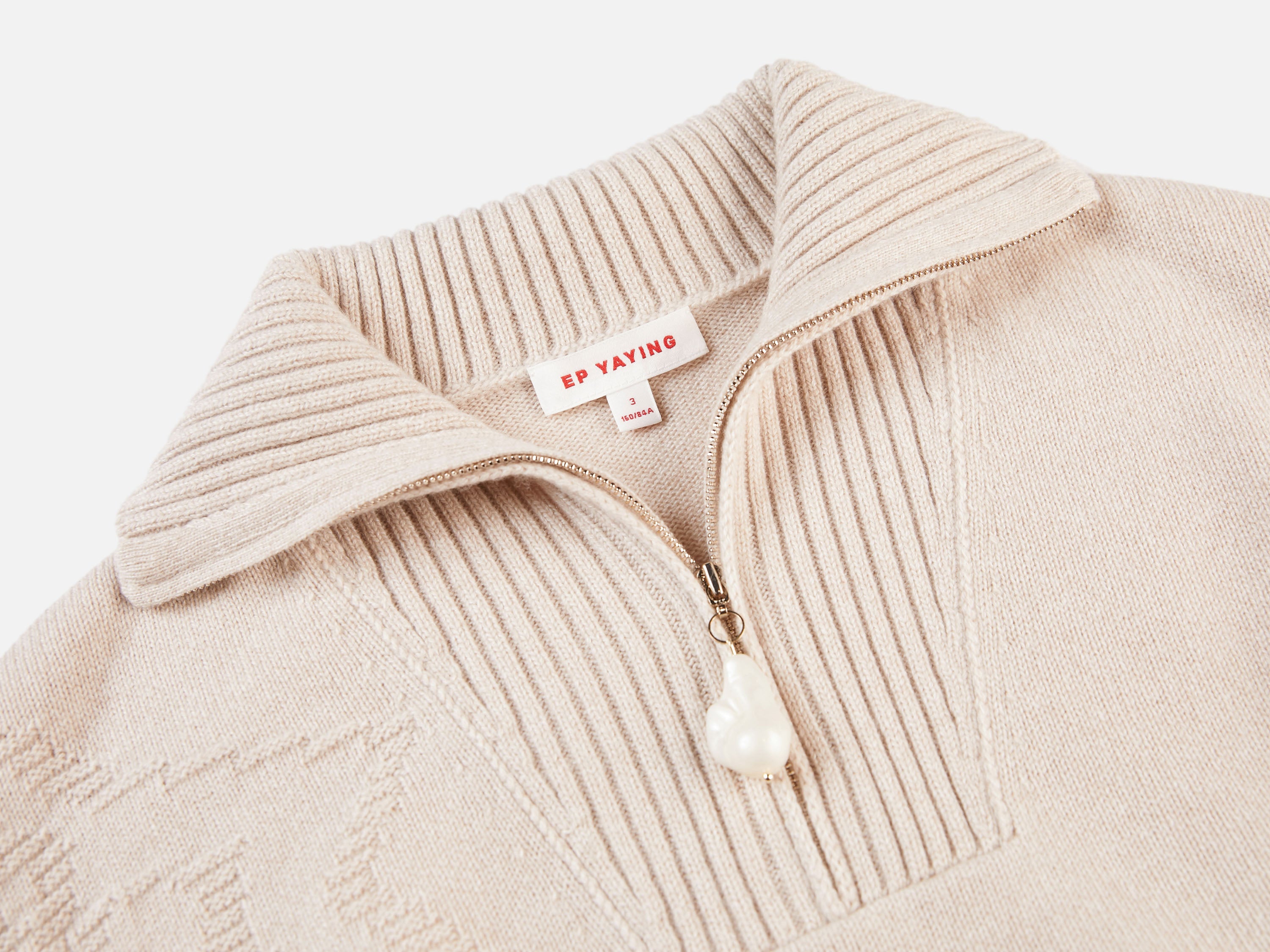 EP YAYING Cashmere Fit Polo Knit Sweater