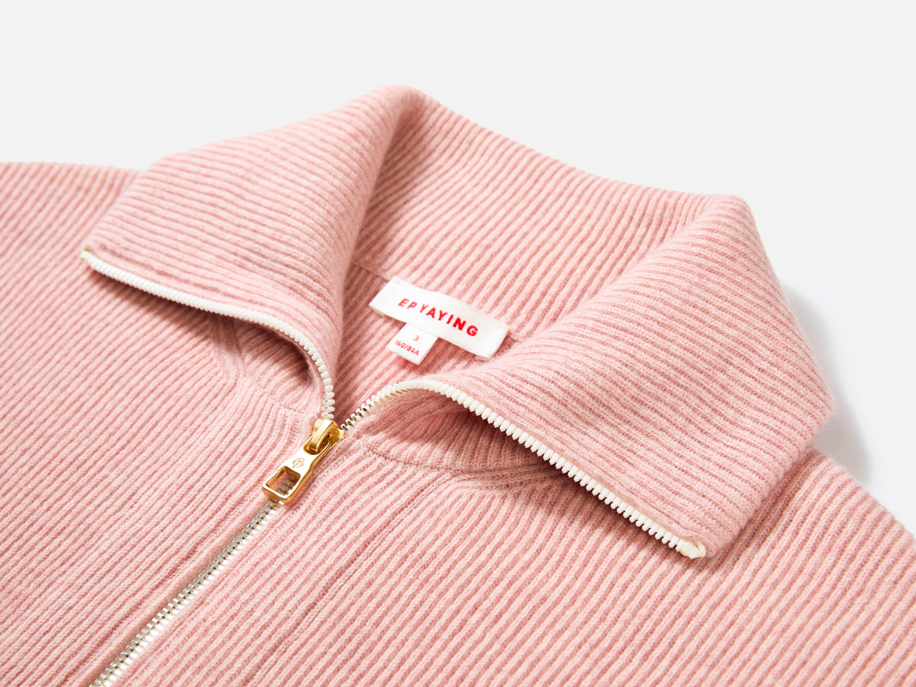 EP YAYING Full-Zip Lapel Ribbed Knit Cardigan