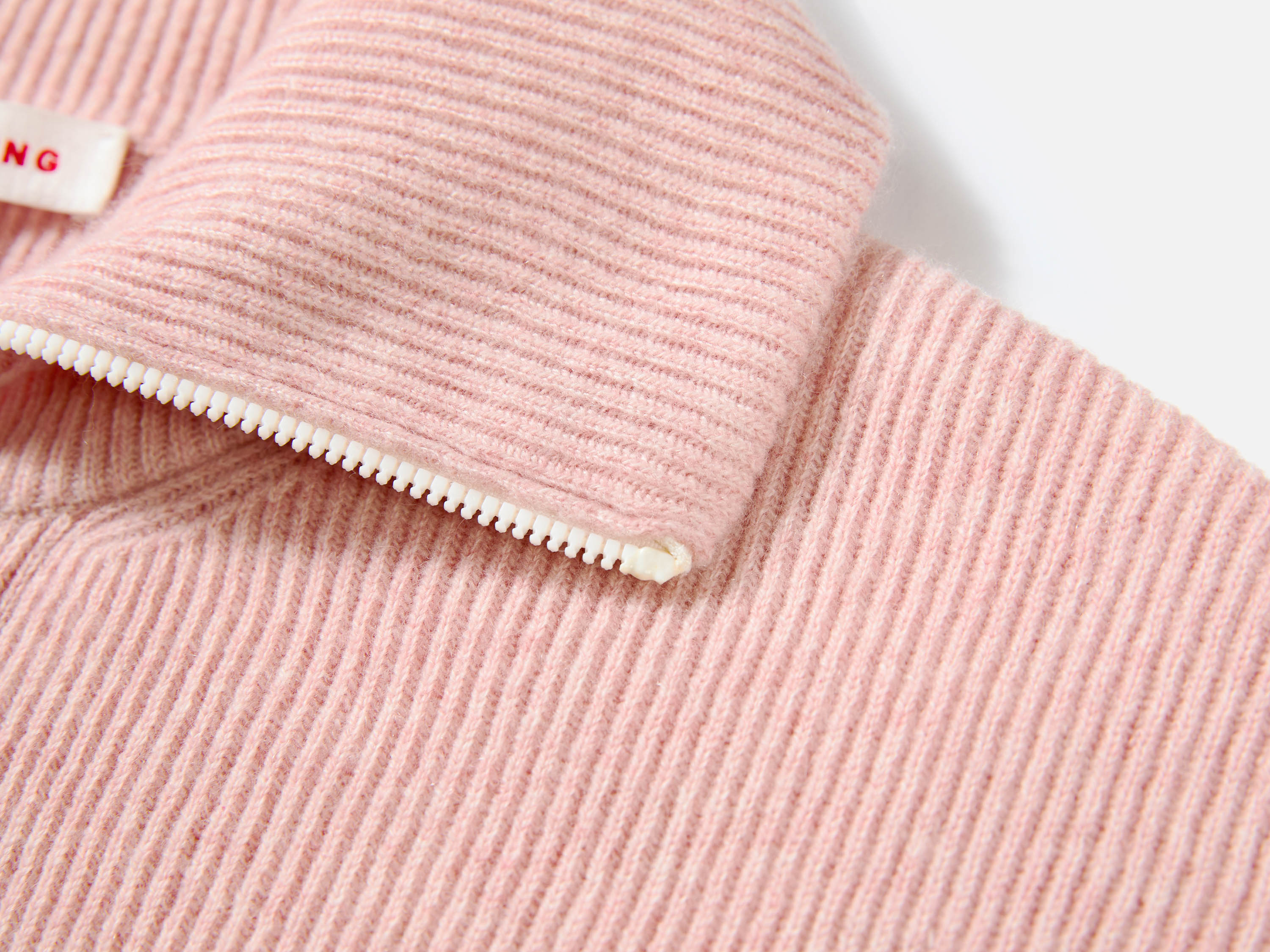 EP YAYING Full-Zip Lapel Ribbed Knit Cardigan