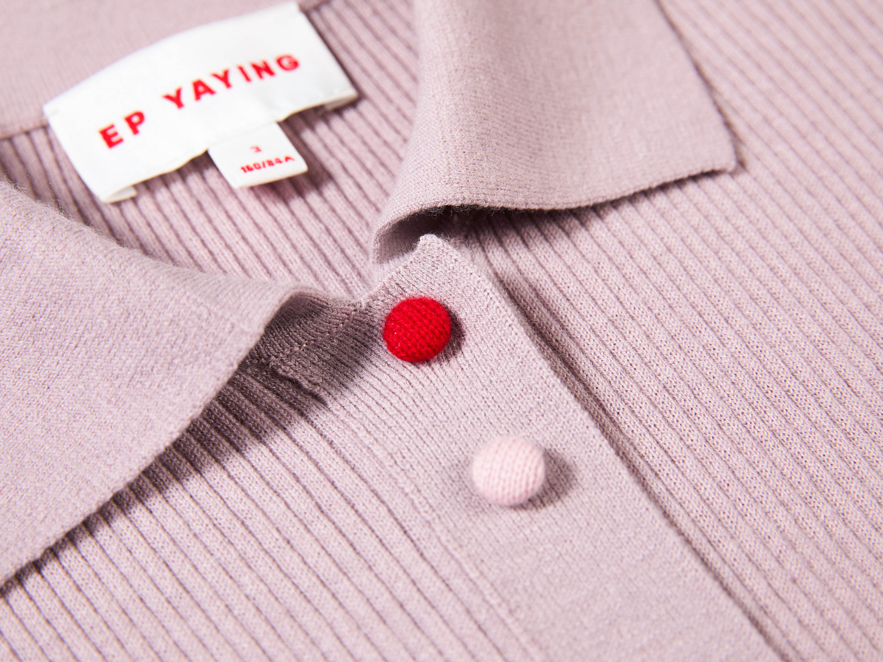 EP YAYING Polo Collar Waist-Fitted Cardigan