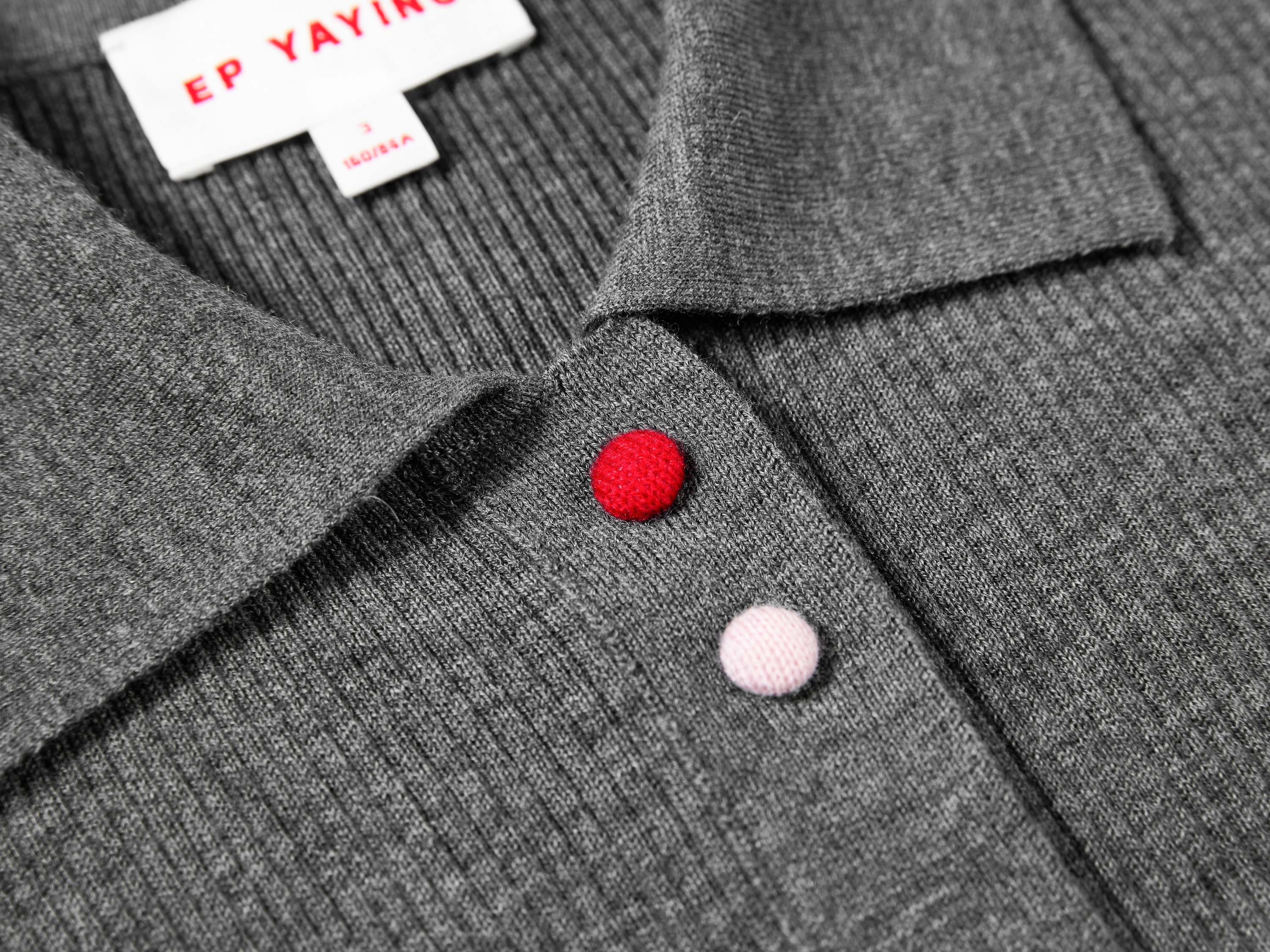 EP YAYING Polo Collar Waist-Fitted Cardigan