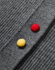 EP YAYING Polo Collar Waist-Fitted Cardigan