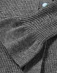 EP YAYING Polo Collar Waist-Fitted Cardigan