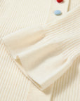 EP YAYING Polo Collar Waist-Fitted Cardigan