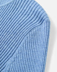 EP YAYING Colorblock Zip-Up Ribbed Stand Collar Cardigan