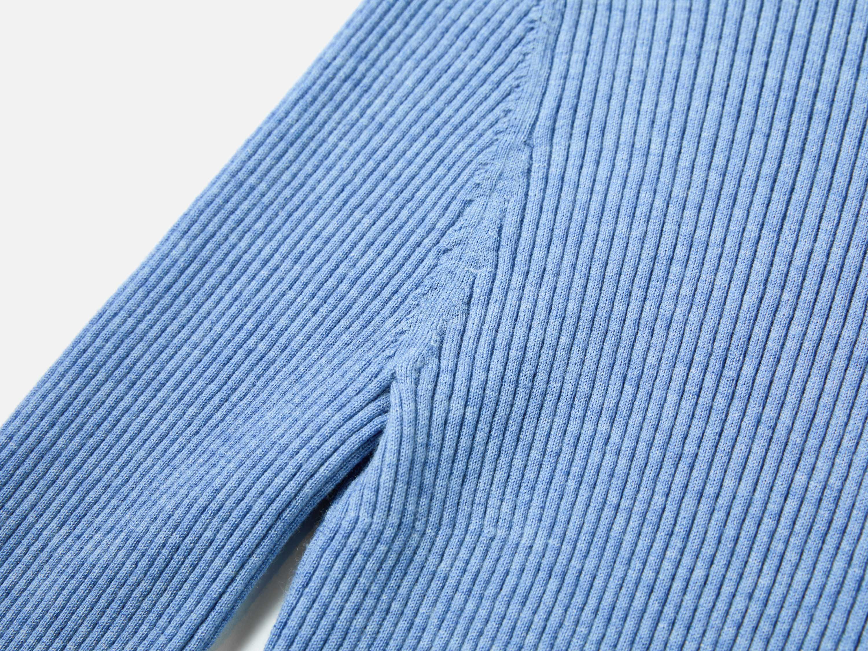 EP YAYING Colorblock Zip-Up Ribbed Stand Collar Cardigan