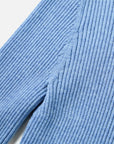 EP YAYING Colorblock Zip-Up Ribbed Stand Collar Cardigan