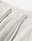 EP YAYING Cotton Linen Washed Denim-Style Tapered Slim Ankle Pants