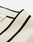 EP YAYING Cotton Cashmere Blended V-Neck Color-Block Knit Cardigan