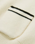 EP YAYING Cotton Cashmere Blended V-Neck Color-Block Knit Cardigan