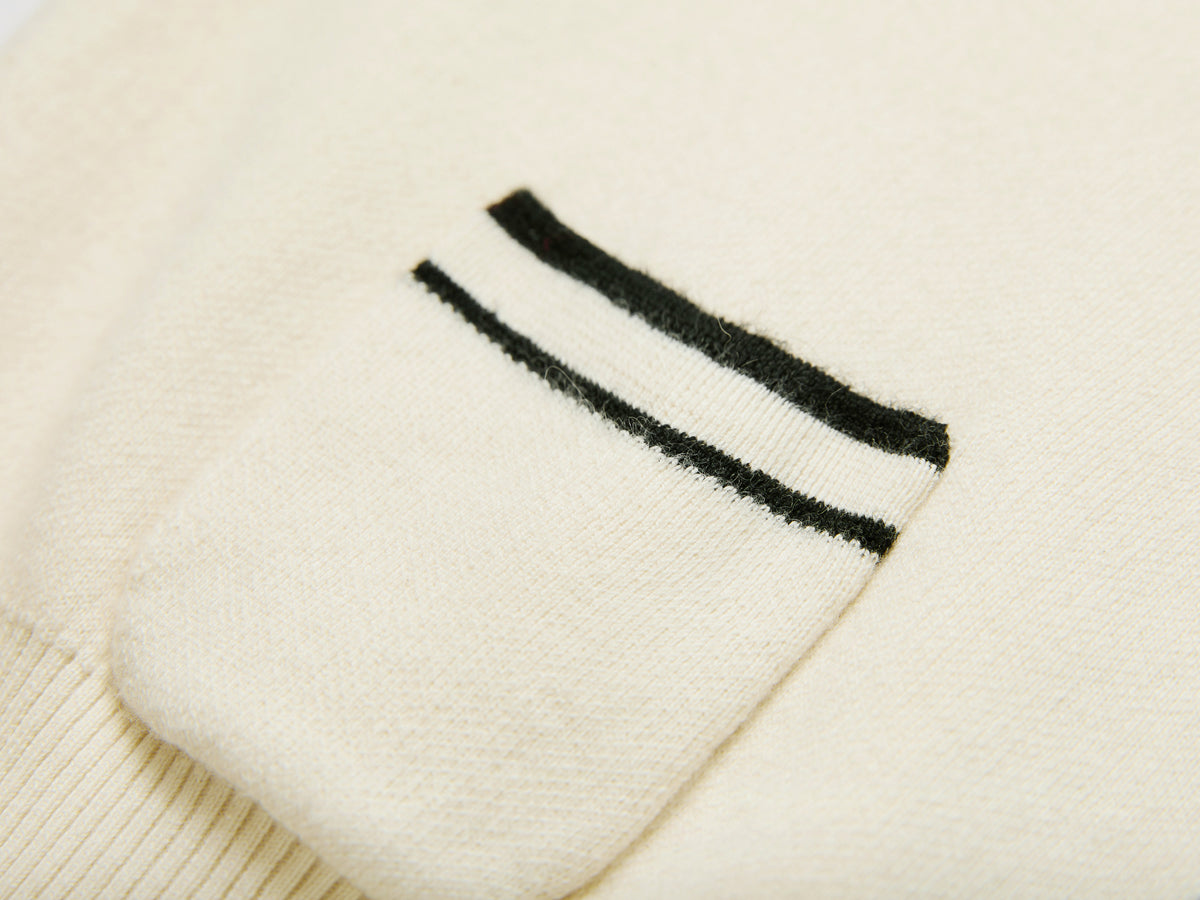 EP YAYING Cotton Cashmere Blended V-Neck Color-Block Knit Cardigan