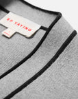 EP YAYING Cotton Cashmere Blended V-Neck Color-Block Knit Cardigan