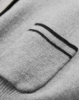 EP YAYING Cotton Cashmere Blended V-Neck Color-Block Knit Cardigan