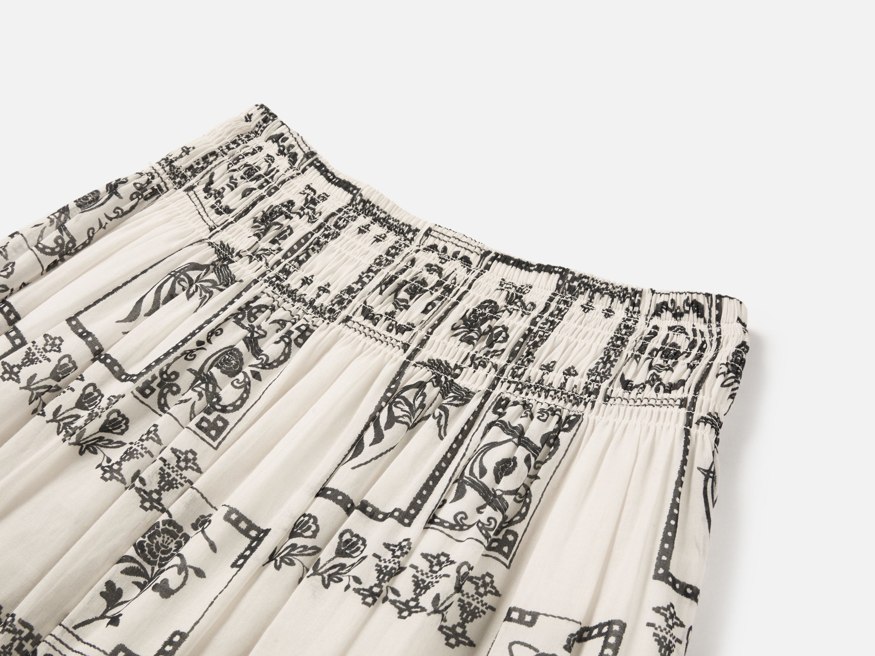 EP YAYING 100% Cotton Floral Print Midi A-Line Skirt