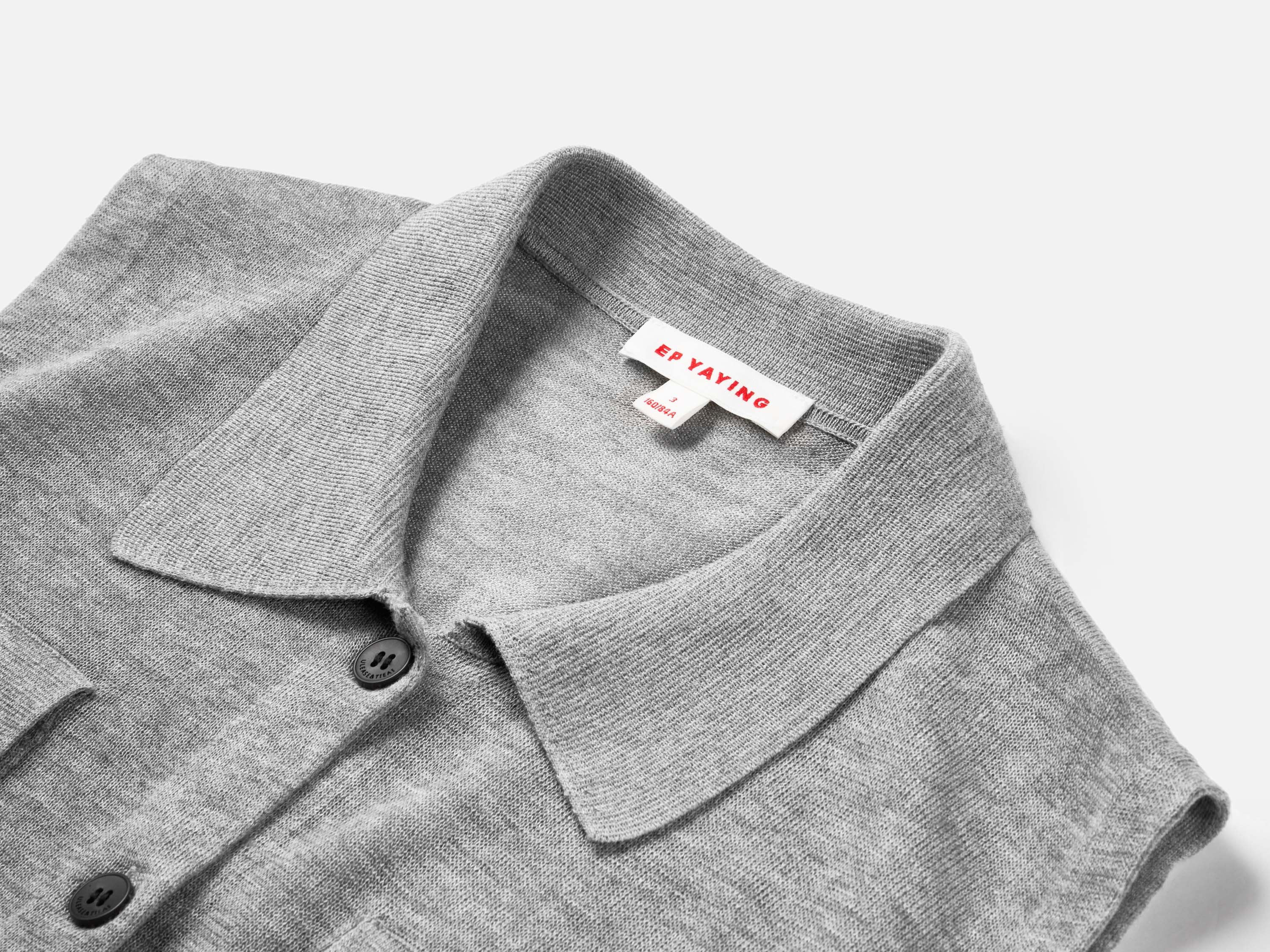 EP YAYING Commuter Polo Collar Tailored Knit Cardigan Vest