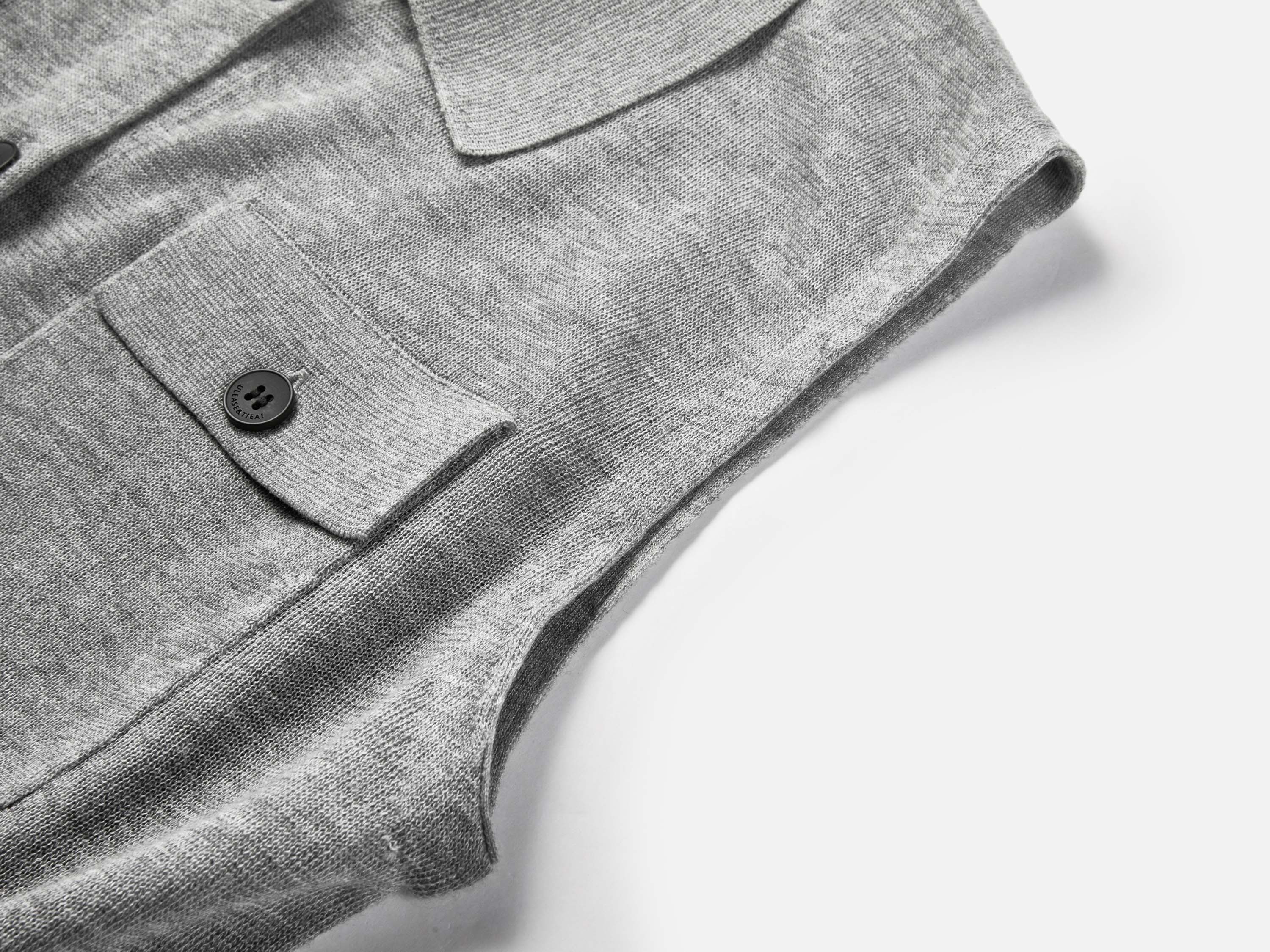 EP YAYING Commuter Polo Collar Tailored Knit Cardigan Vest