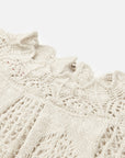EP YAYING Cotton-Linen-Silk Blend Knit Pullover