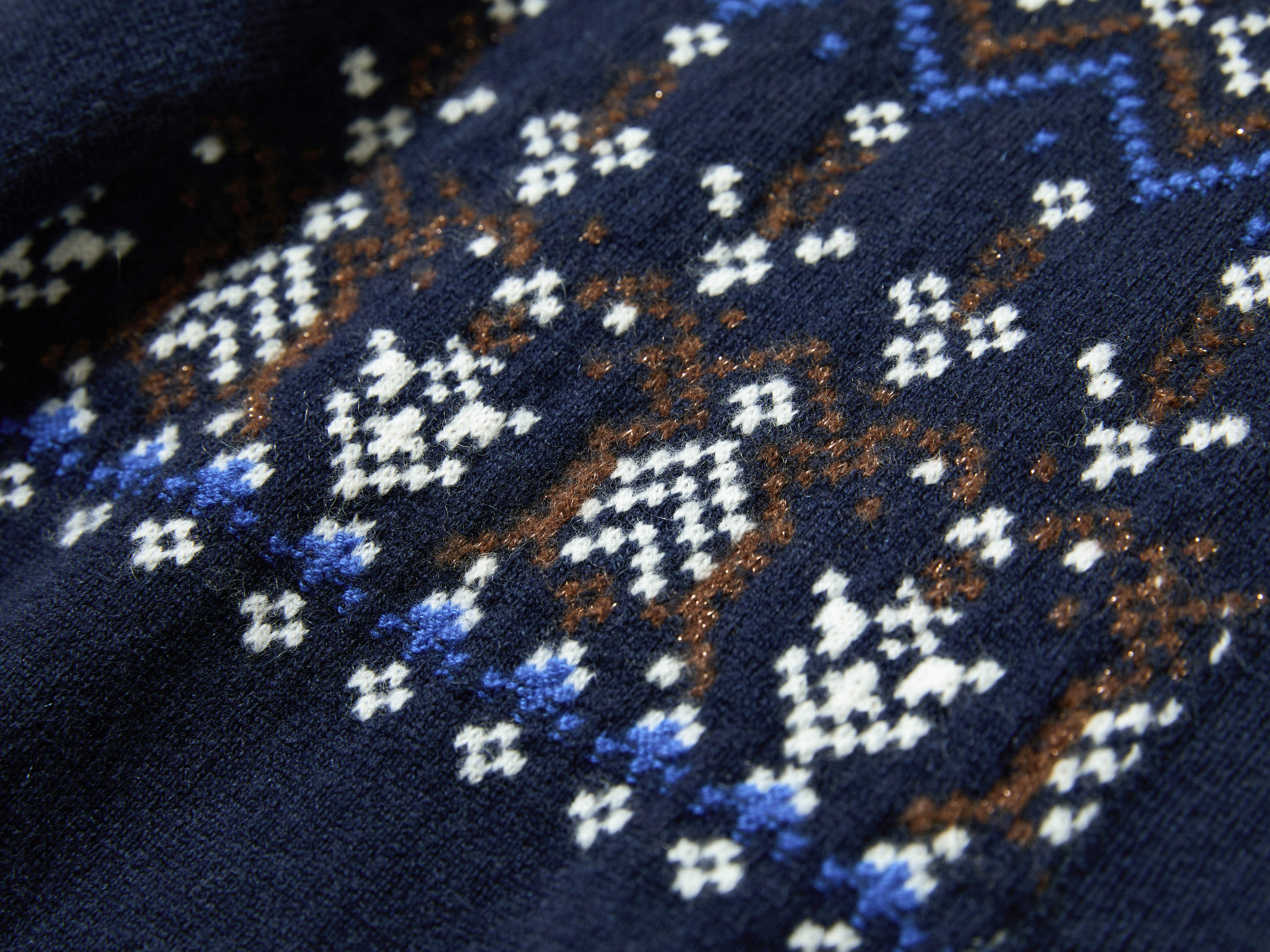 EP YAYING Folk Jacquard Cashmere Knit Cardigan