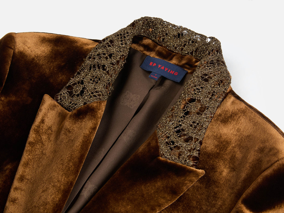 EP YAYING Silk-Blend Sophisticated Blazer Jacket