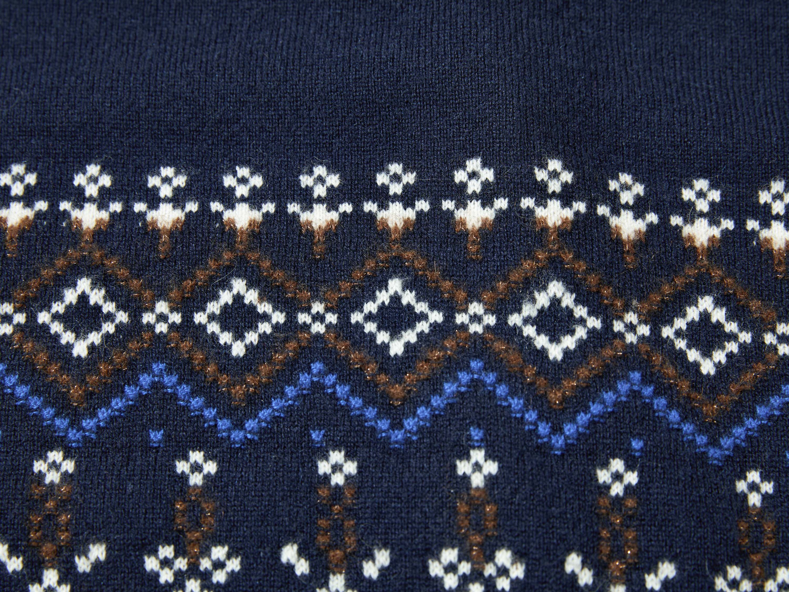 EP YAYING Folk Jacquard Cashmere Knit Cardigan