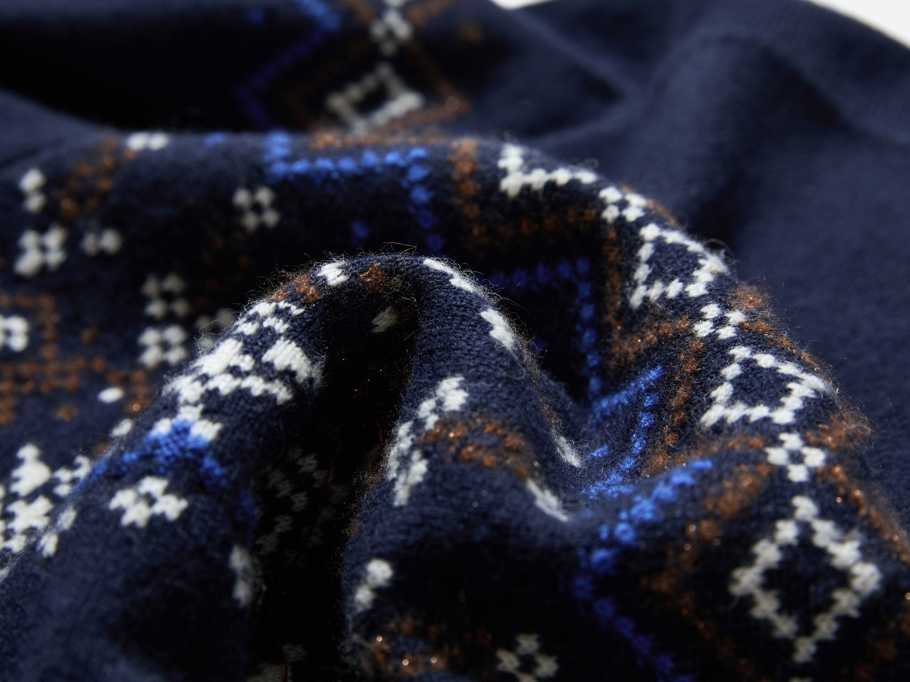 EP YAYING Folk Jacquard Cashmere Knit Cardigan