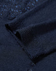 EP YAYING V-Neck Fitted Jacquard Knit Top