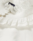 EP YAYING Lace-Splice Gathered High-Neck Blouse