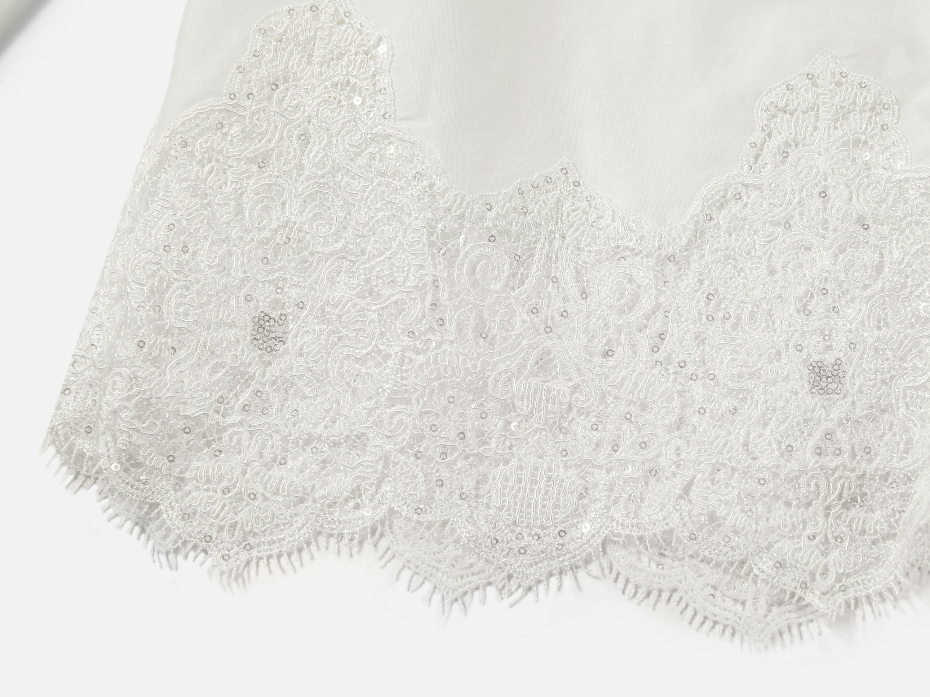 EP YAYING Lace-Splice Gathered High-Neck Blouse
