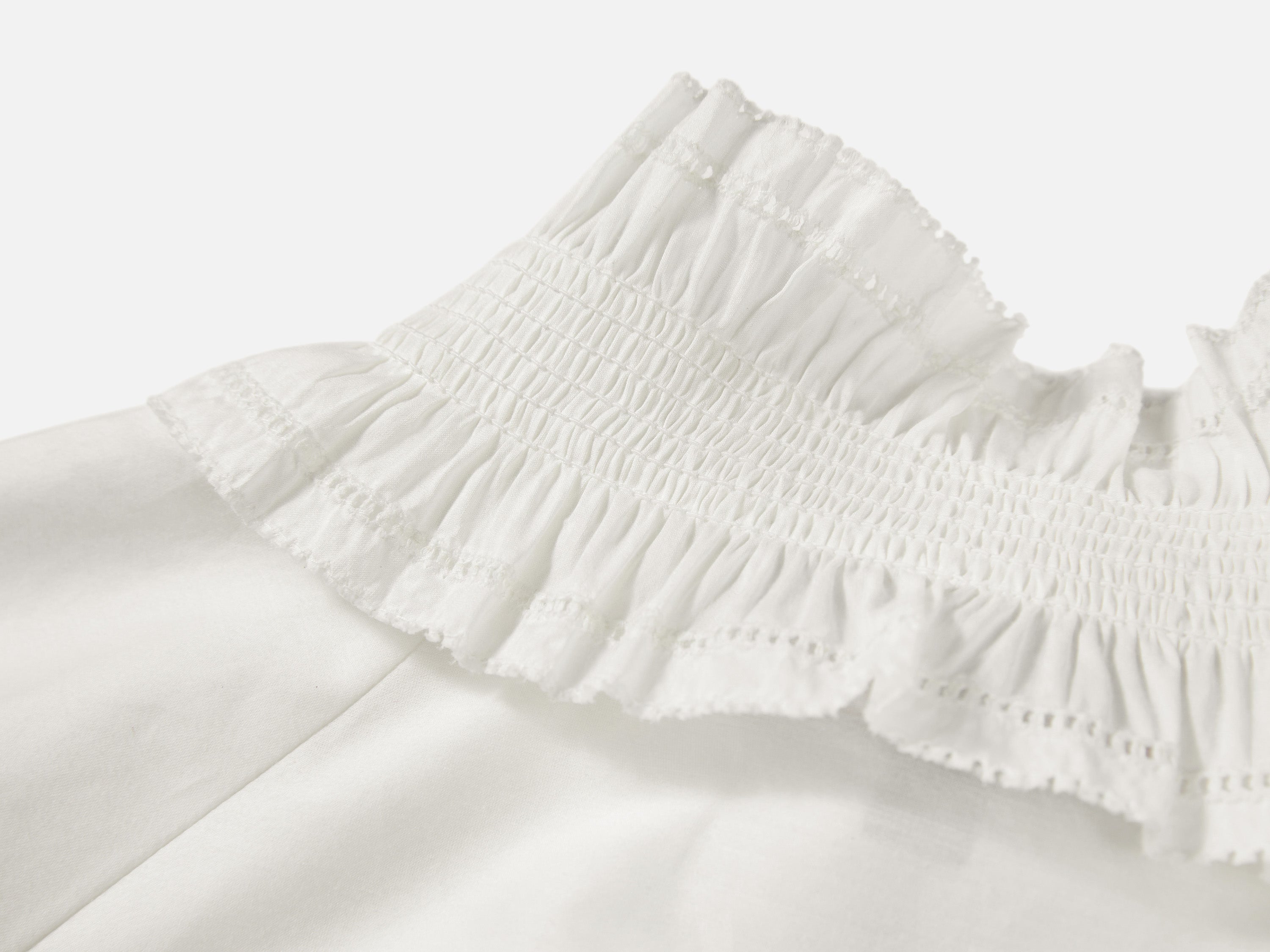 EP YAYING Lace-Splice Gathered High-Neck Blouse