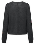 YAYING Crew Neck Flocked Cashmere Knit Cardigan