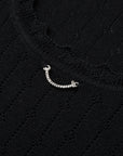 EP YAYING Triacetate Structured Mandarin Collar Waist-Cinching Vest
