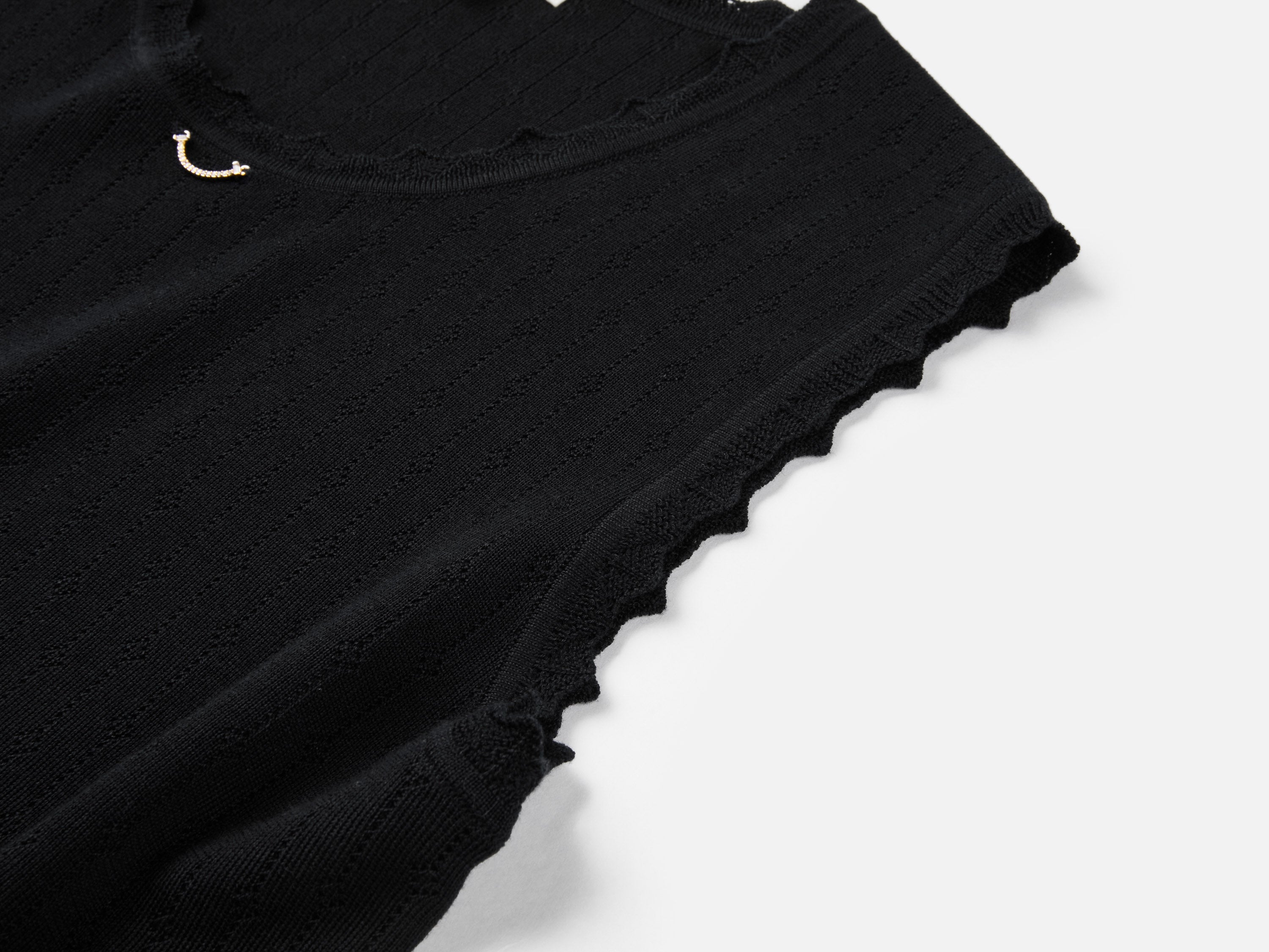 EP YAYING Triacetate Structured Mandarin Collar Waist-Cinching Vest