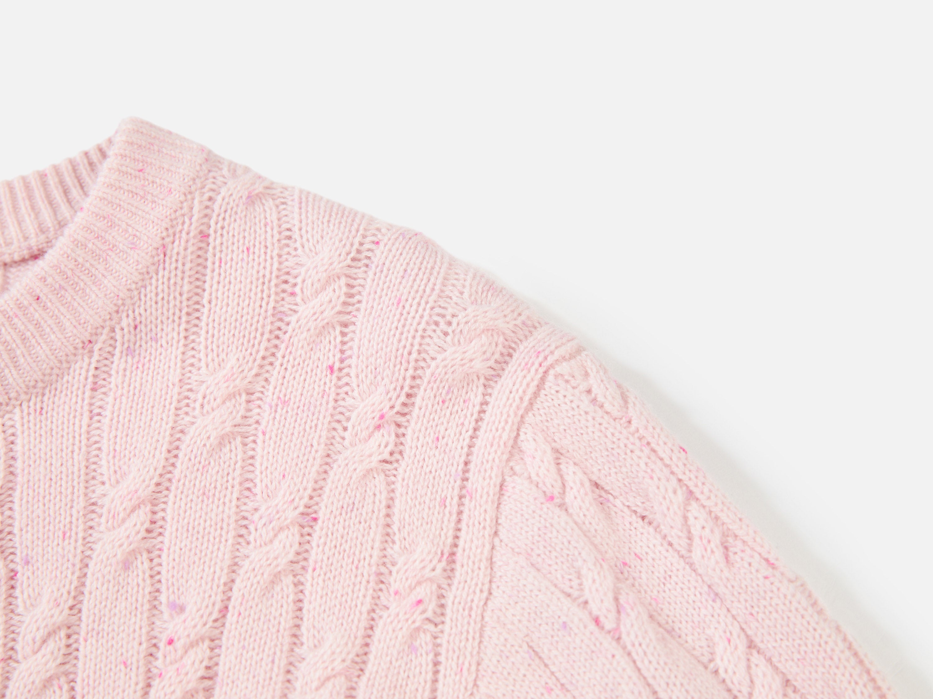 EP YAYING Cable-Knit Short Cardigan Coat