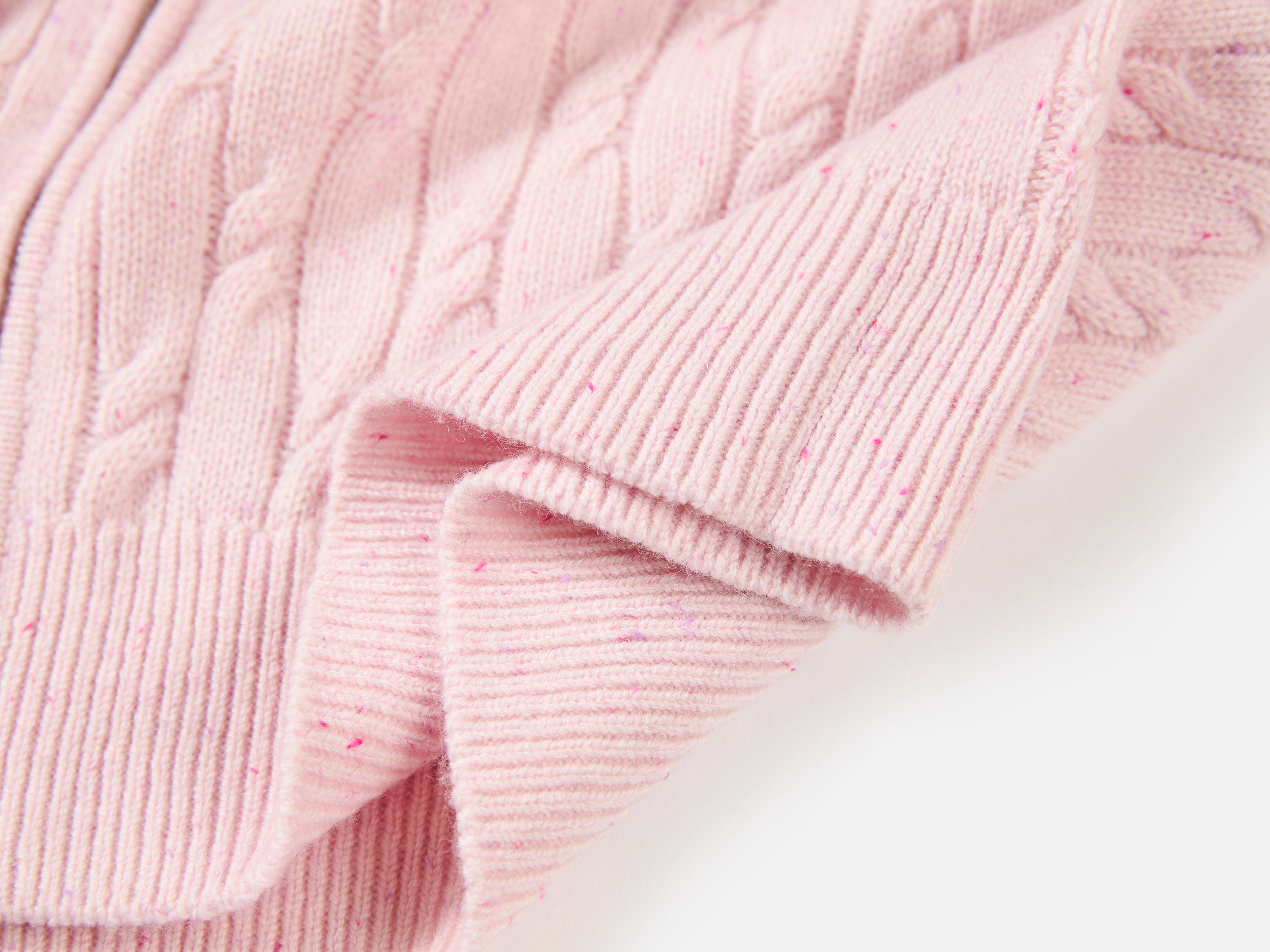 EP YAYING Cable-Knit Short Cardigan Coat