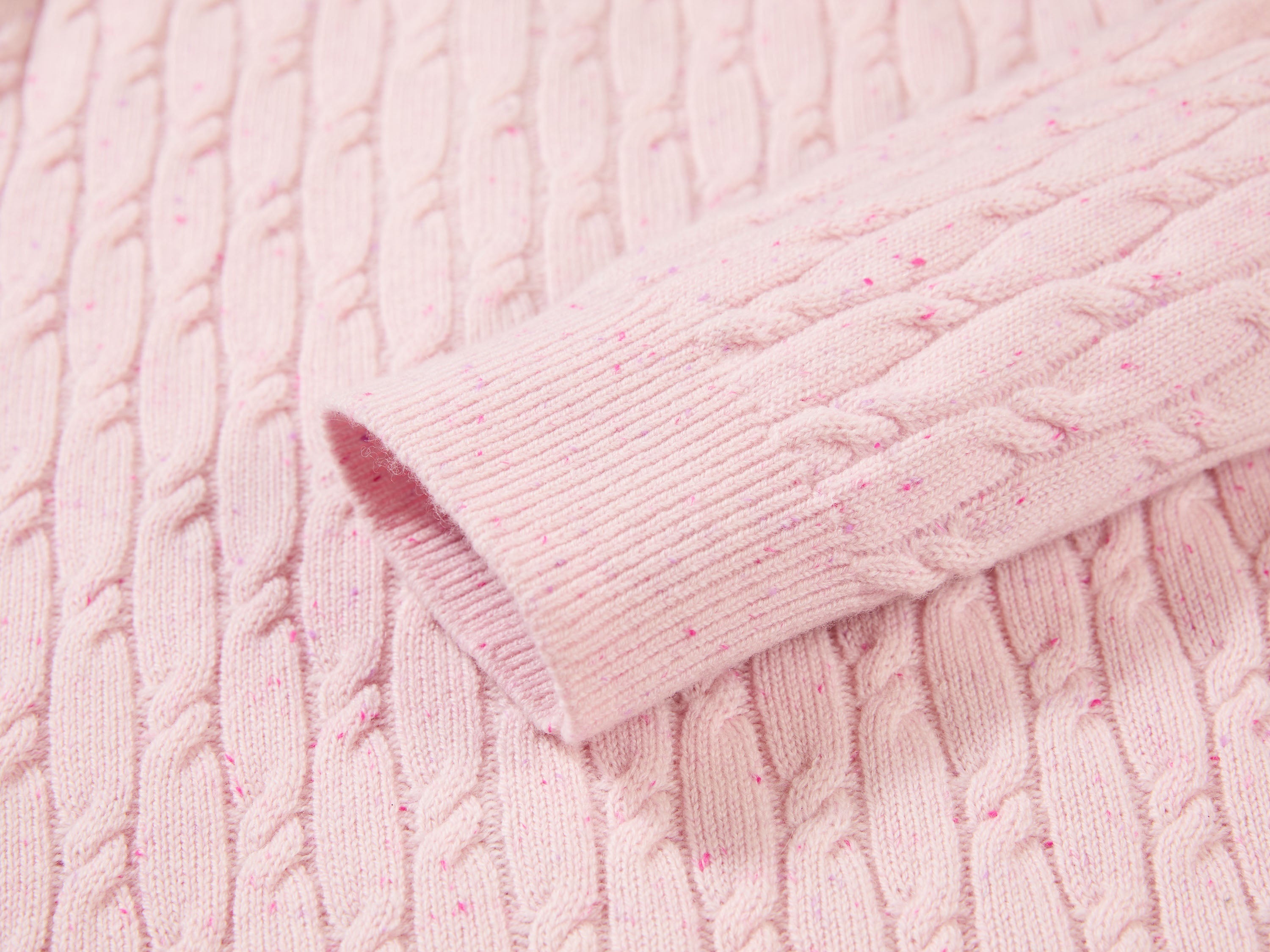 EP YAYING Cable-Knit Short Cardigan Coat